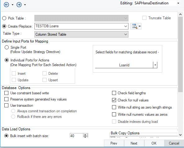 Verbindung zu SAP Hana, SAP Hana-Anschluss