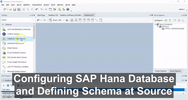 connect to sap hana database in centerprise