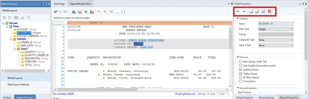 Figure 3: The toolbar in the Field Properties