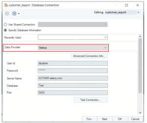 connect to vertica database