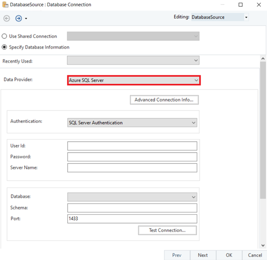 Connect to Azure SQL Database as a source