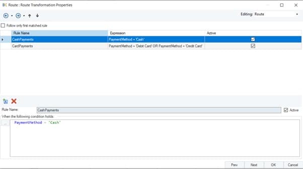 Route transformation properties