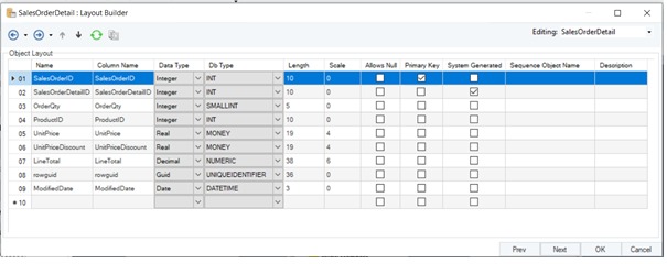 Azure SQL database table schema