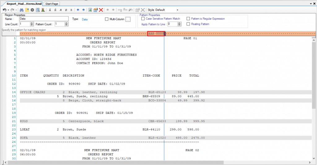 Floating fields data extraction template astera reportminer