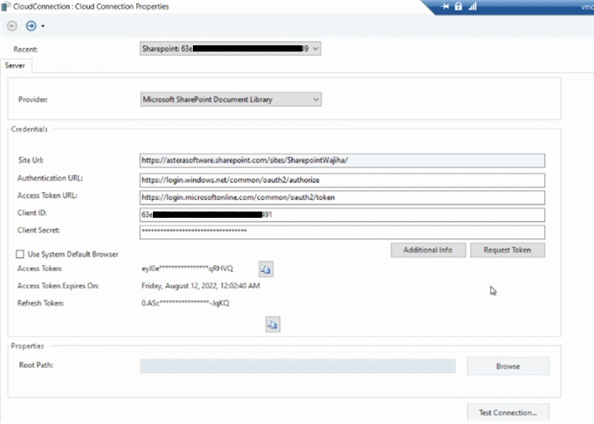 التكامل مع Salesforce SharePoint Astera