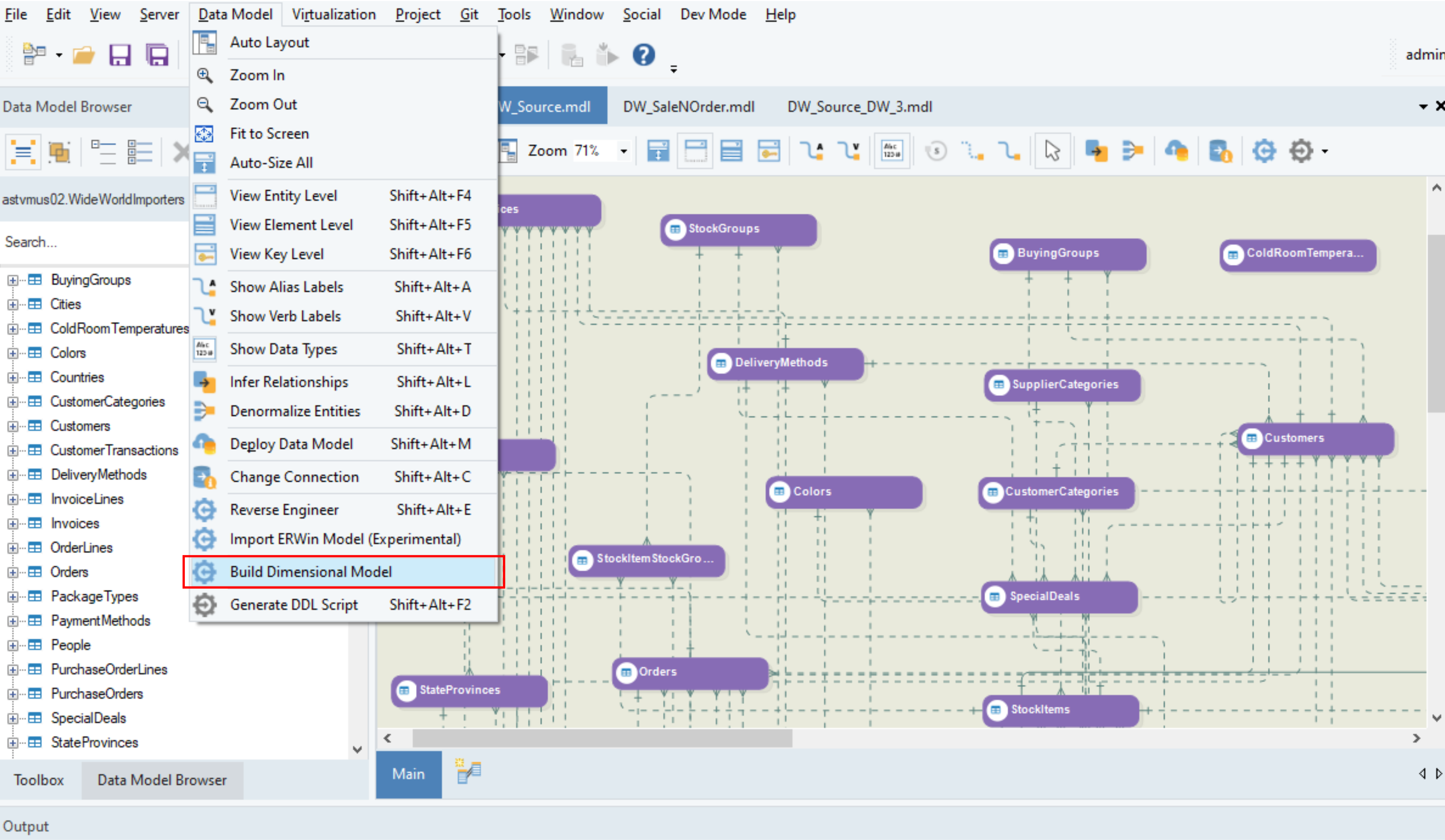 Build a Dimension Data Model Feature