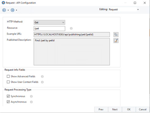 Astera API Management API Configuration Screen