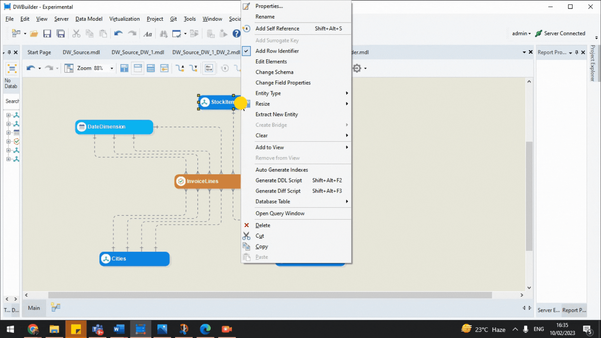 selecting scds in DW Buildee