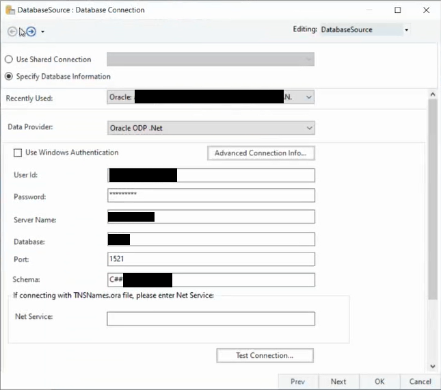 Configuring the Oracle connector in Astera Centerprise