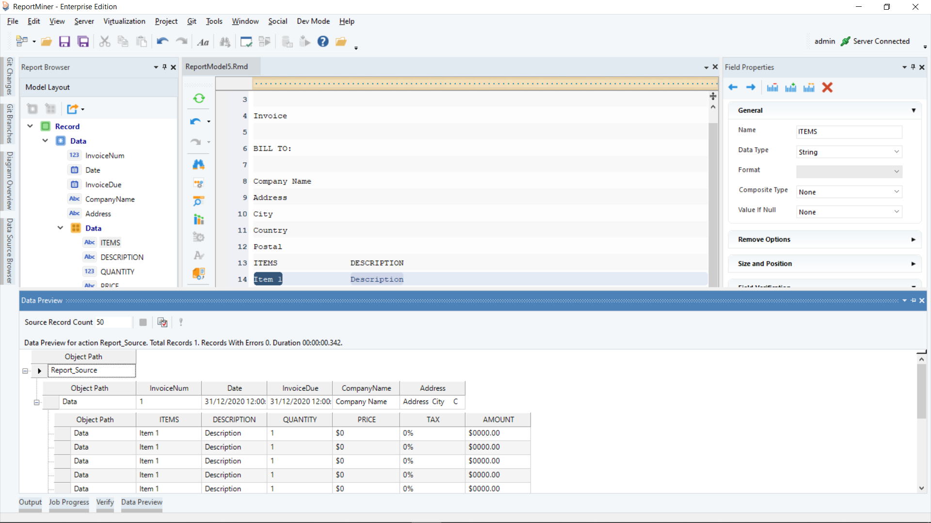 Automated Data Extraction Step 3 - Exporting the extracted templates