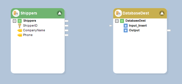 Adding a destination table object in Astera.