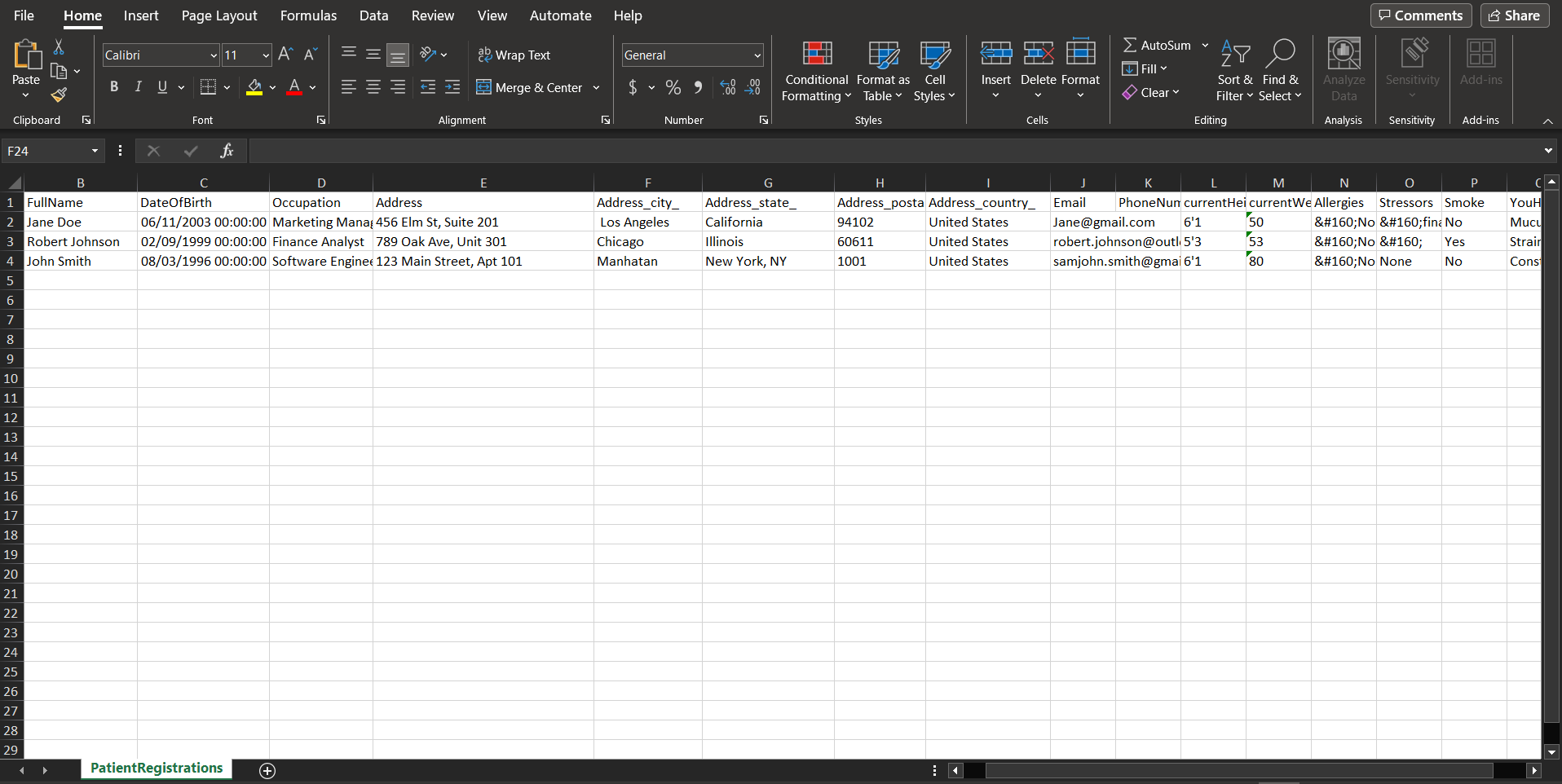 excel file preview