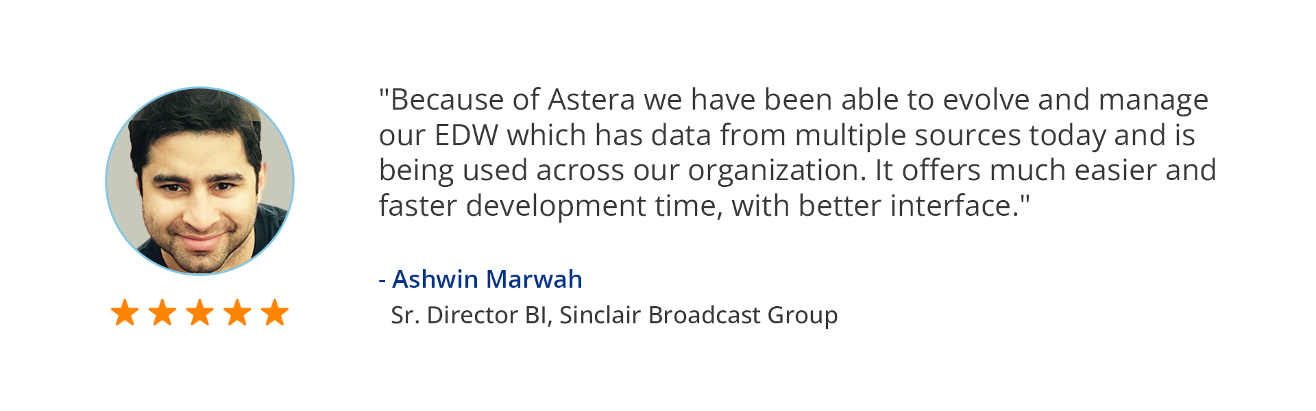 A client review for Astera.