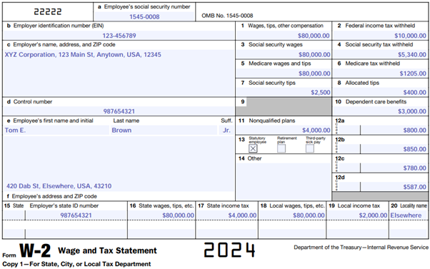 extracción de datos del formulario de impuestos