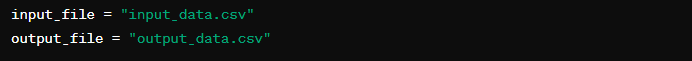 Code for specifying input and output file paths in Python ETL.